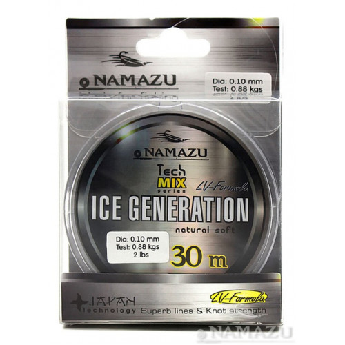 Леска Namazu Ice Generation, 30 м, 0,26 мм, до 5,12 кг, прозрачная NIG30-0,26