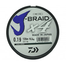 Леска плетеная Daiwa J-Braid X4 135м 0,19мм зеленая