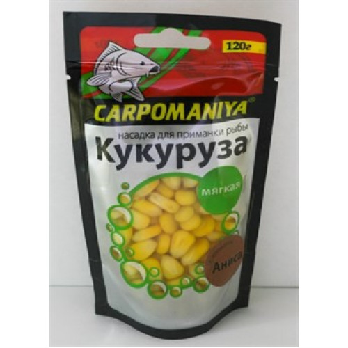 Кукуруза для рыбалки Карпомания 120г Анис полумягкая Кукуруза для рыбалки Карпомания 120г Анис полумягкая