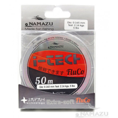 Леска Namazu I-Tech Fluco, 50 м, 0,234 мм, до 4,09 кг, прозрачная NIT50-0,234 Леска Namazu I-Tech Fluco, 50 м, 0,234 мм, до 4,09 кг, прозрачная NIT50-0,234