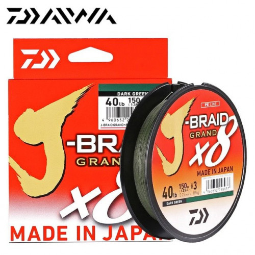 Леска плетеная Daiwa J-Braid Grand X8 150м 0.20мм светло-серый Леска плетеная Daiwa J-Braid Grand X8 150м 0.20мм светло-серый
