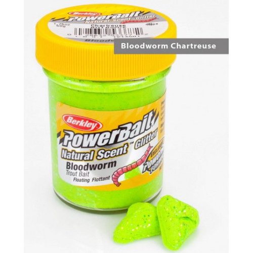 Паста форелевая Berkley 50 г Bloodworm - Chartreuse (мотыльный/неон.зел.)